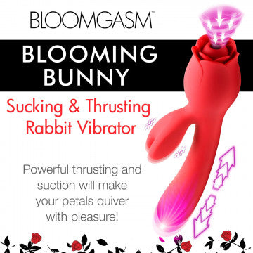 Blooming Bunny Sucking Thrusting Silicone Rabbit Vibrator  