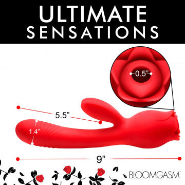 Blooming Bunny Sucking Thrusting Silicone Rabbit Vibrator 