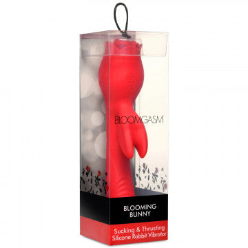 Blooming Bunny Sucking Thrusting Silicone Rabbit Vibrator 