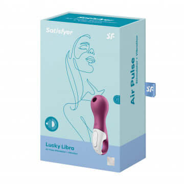 Satisfyer Lucky Libra in pink color showcasing innovative design with a ring handle for easy use.