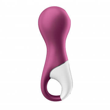 Satisfyer Lucky Libra in pink and white, featuring innovative Airpulse technology for clitoral stimulation.